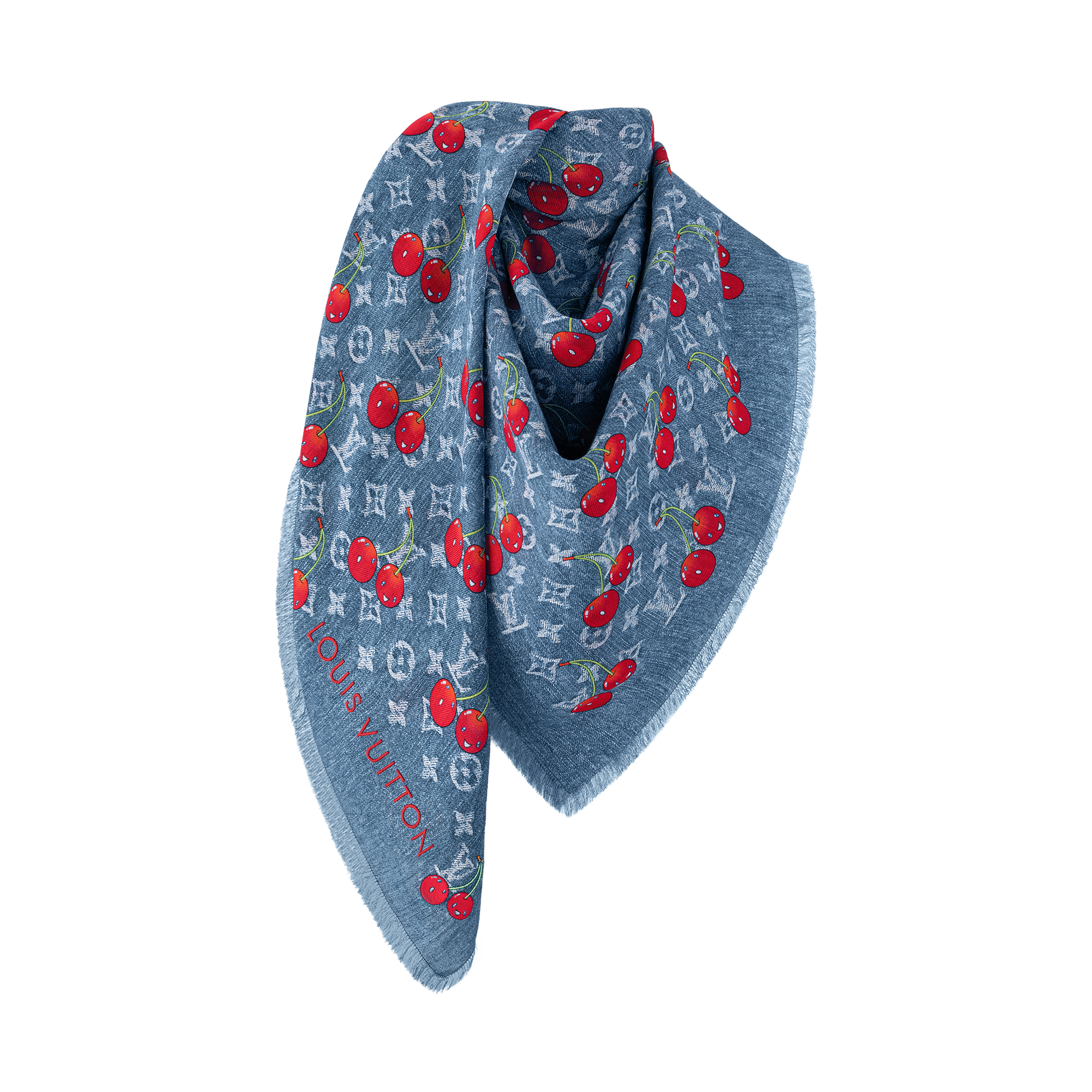 LV x TM Denim Cerise Shawl S00 - Accessories | LOUIS VUITTON